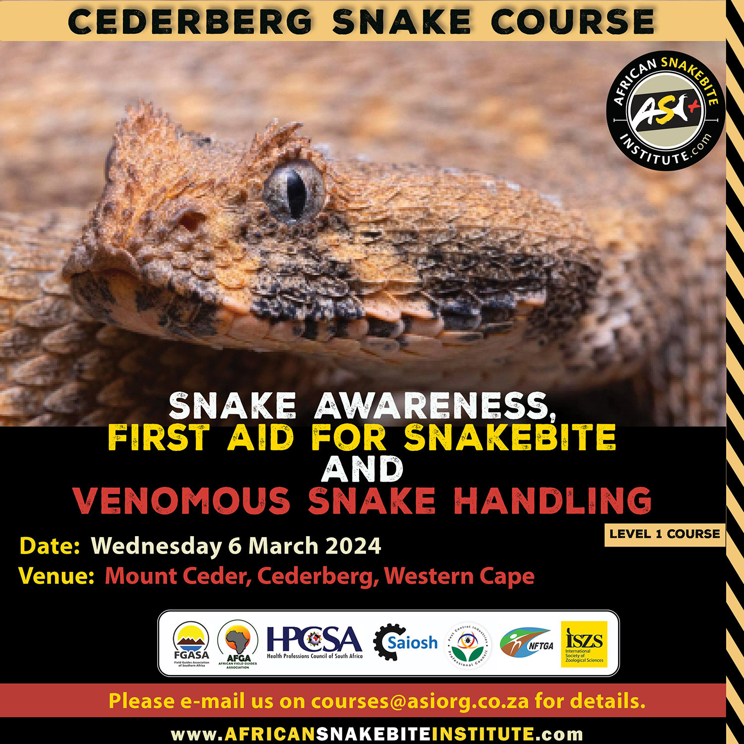 Snake Awareness & Venomous Snake Handling (Cederberg) - 2024-03-06